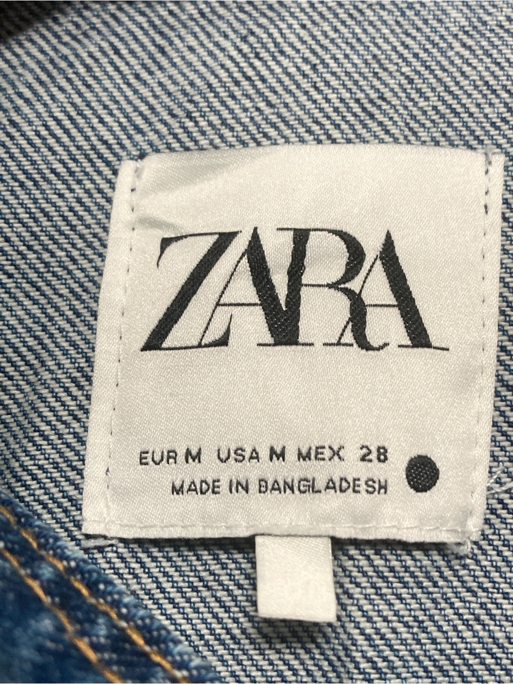 Zara Denim Mini Dress Demin Shirt Dress Size M 100% Cotton Western Y2K Blue - Picture 6 of 16